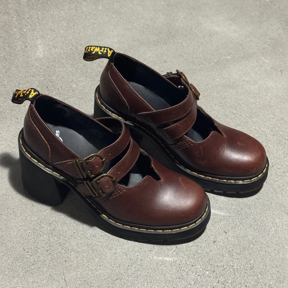 Dr. Martens Brown Platform Women's Shoes - Picture 2 of 7